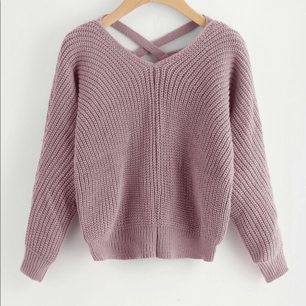 Knitted mauve sweater